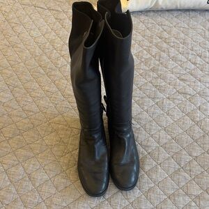 Tory Burch Black Leather Combat Boots